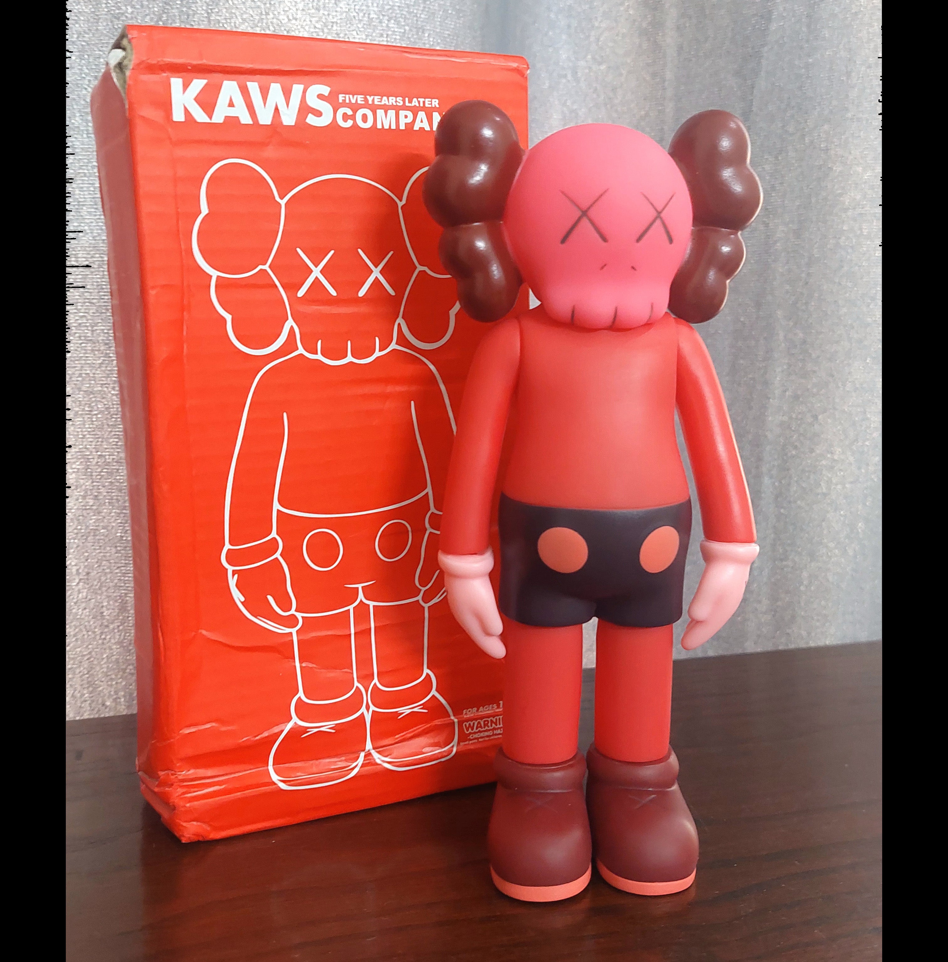 Kaws Five Years Later 2004 Rare Blush Vinyl Figure Original Fake - RED - CALMA